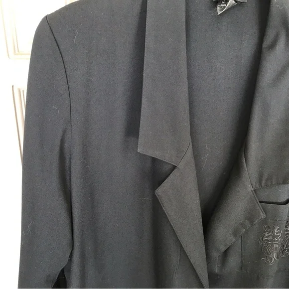 Plus Sz Vintage Boyfriend Le'ger Blazer Black Sz16 Single Button Closure Unlined